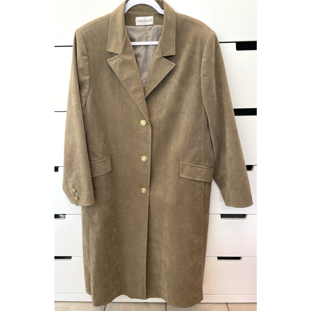 Vintage Charles Klein Suede Coat - Tan - Size: 18 XL - Smoke-free, Ex. Condition